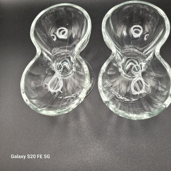 Vintage Pair of Libbey Ribbed Double Scoop Dessert Ice Cream Pedestal Bowls - Picture 2 of 10